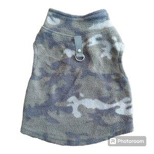 Born To Be Loved Gray/Green/White Camo Pullover Dog Shirt with D-Ring - Size Med